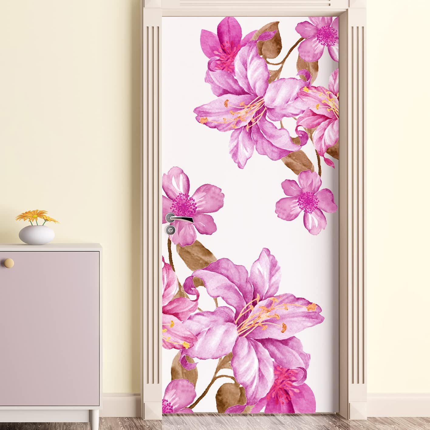 Giant Pink Flowers Wall Decals Lily Floral Wall Stickers DIY Removable Large …