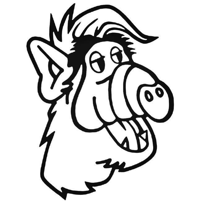 Alf 3 Inch Black And White Sticker Car Laptop Vinyl Ipad