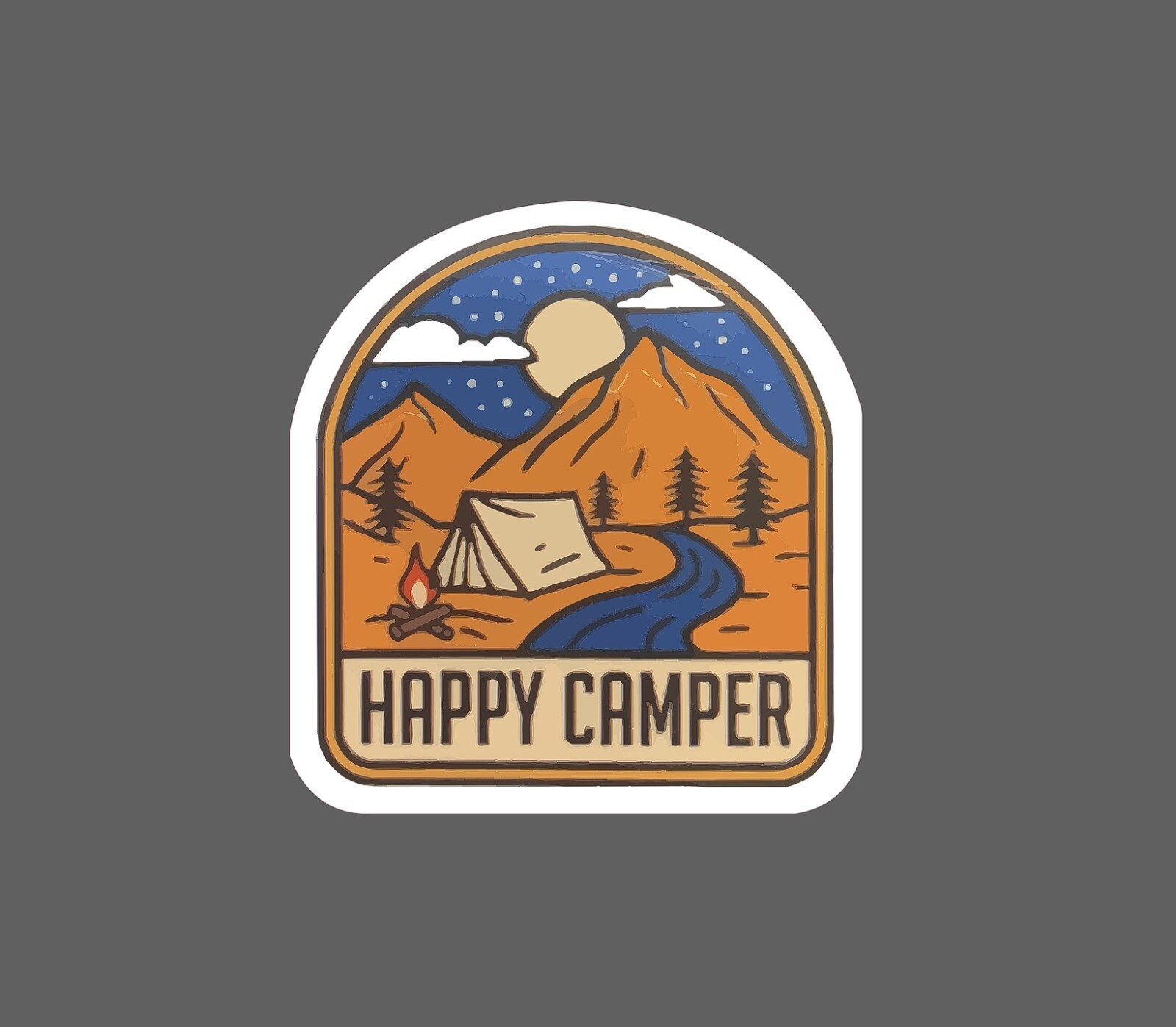 Happy Camper Sticker Outdoor Waterproof NEW – Buy Any 4 For $1.75 EACH Storewide