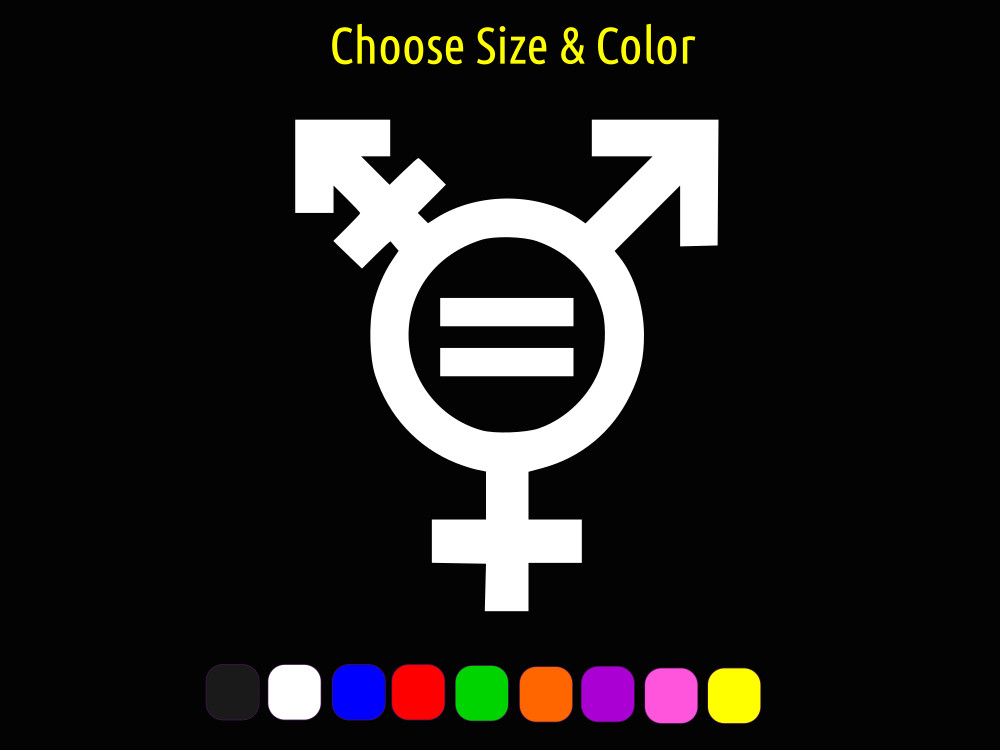 LGBTQ PRIDE Equality Trans Rights Vinyl Window Wall Sticker CHOOSE SIZE COLOR