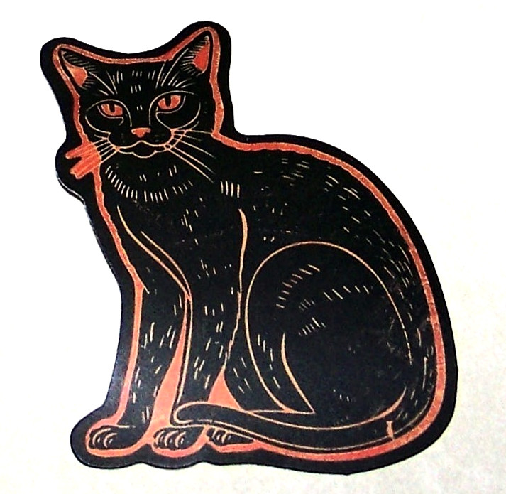 HALLOWEEN Themed Die Cut Sticker Decal All Hallows Eve Holiday – Black Cat