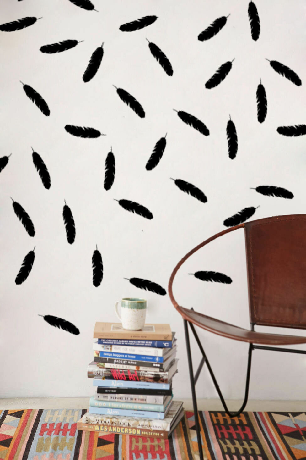 3.5" X 1" Feathers Home Office Wall Bathroom Window Vinyl Decals Stickers Decor