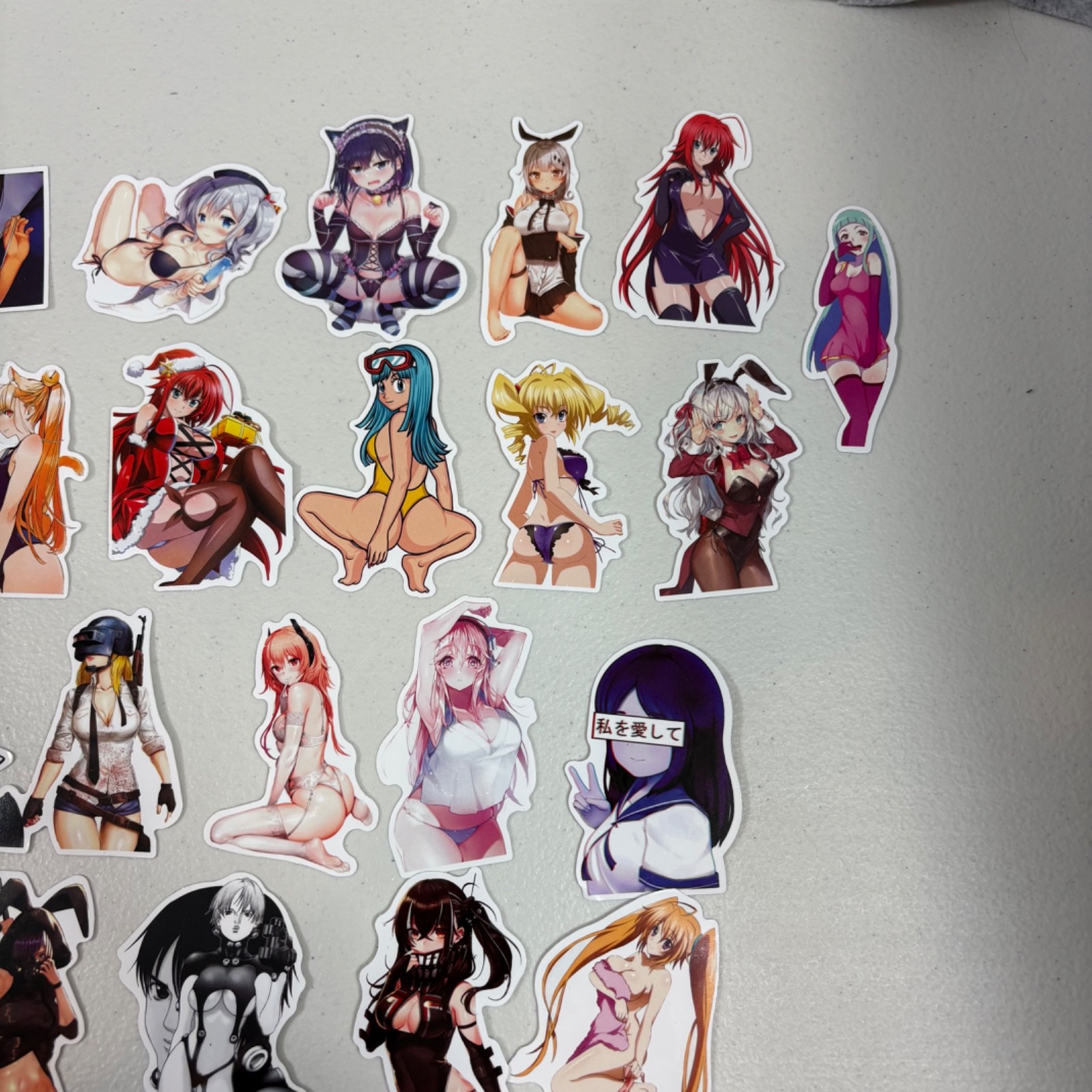 Lot of 26 Waifu Adult Girl Manga Pin Up Anime Bikini Unused Stickers Blank Back