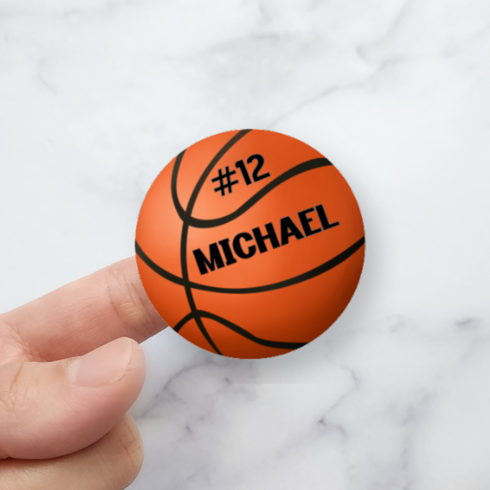 Custom Holographic Basketball Sticker – Personalized Name & Number, Team Gift