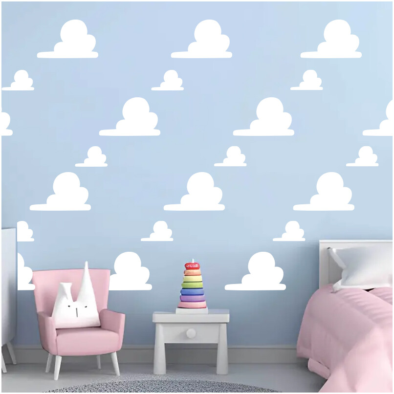 Toy clouds Wall Decal Story Sticker Kids Birthday Party decoration Backdrop