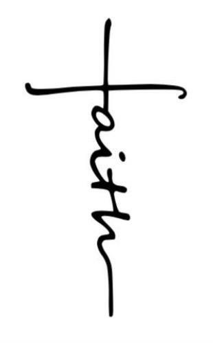 Faith Cross Writing -Decal Logo Sticker