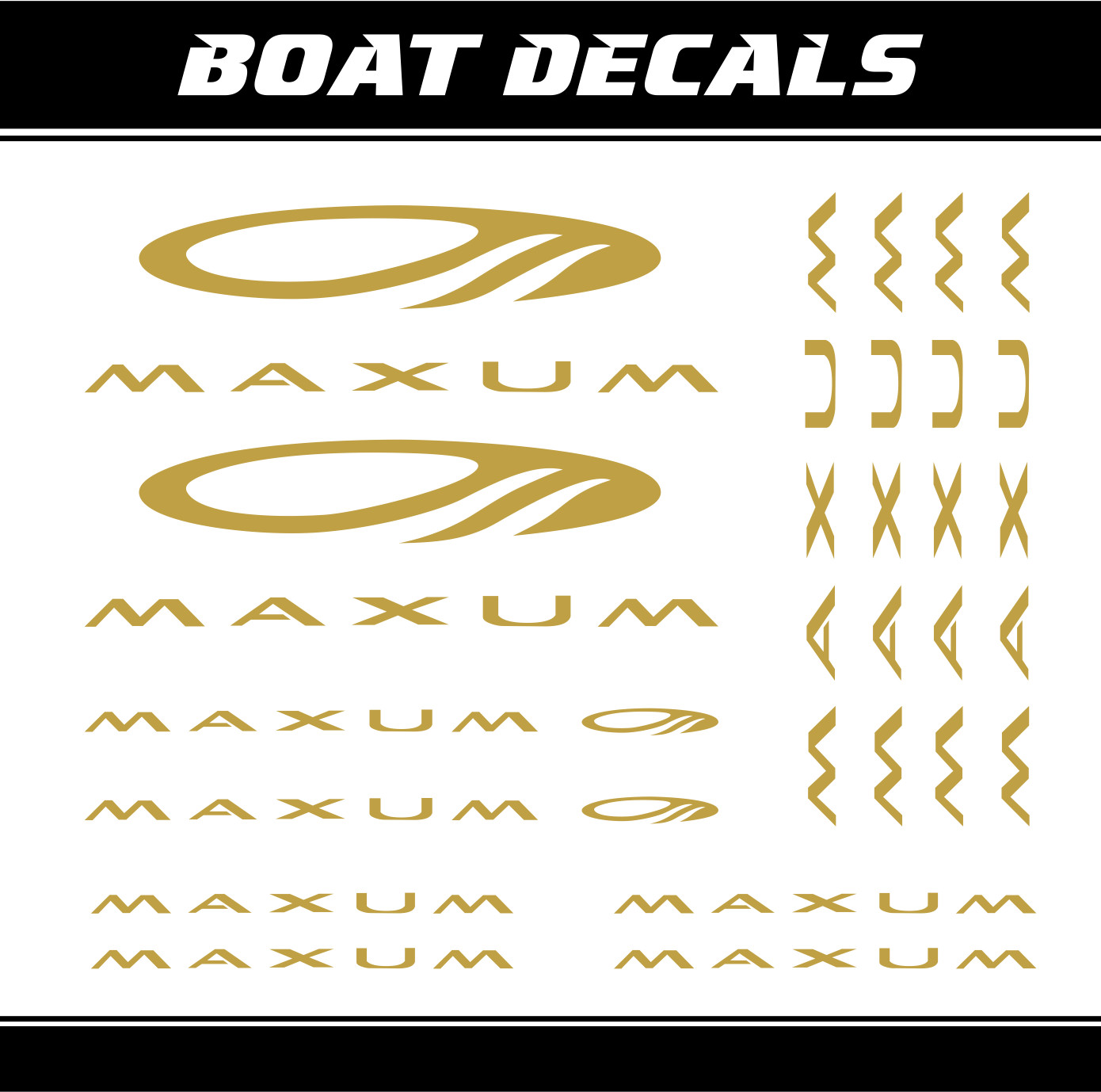 Maxum boat sticker set 12x decal replacement marine yacht cruiser vinyl ORACAL