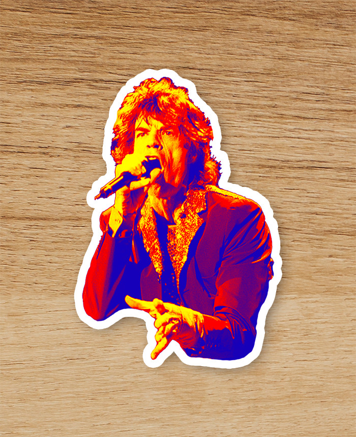 Rolling Stones Mick Jagger 3"x2" Psychedelic High-quality Vinyl Decal Sticker