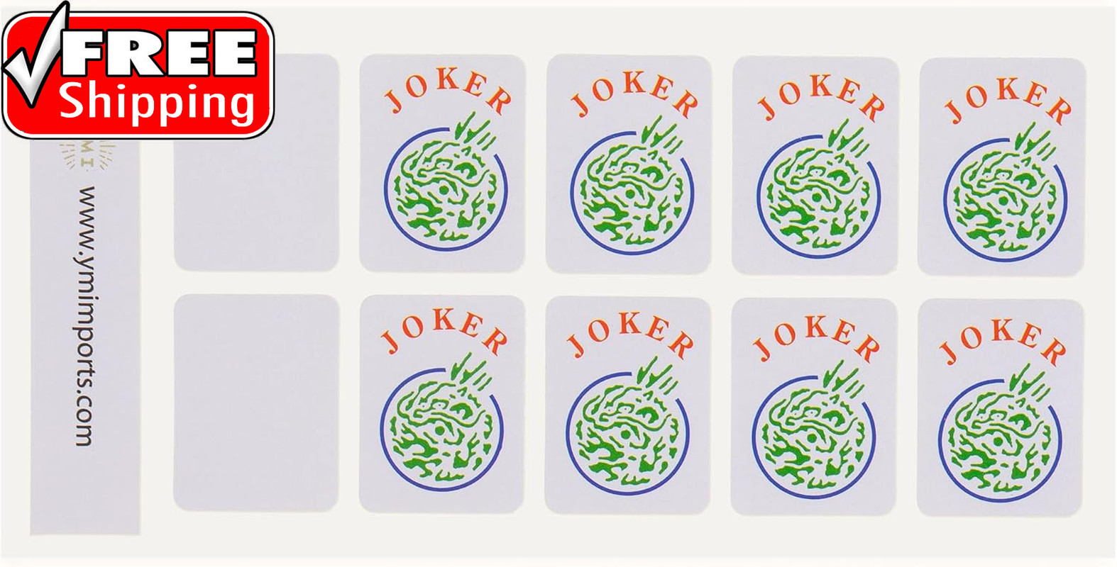 American Mahjong Joker Tile Decal Stickers, Set of 8