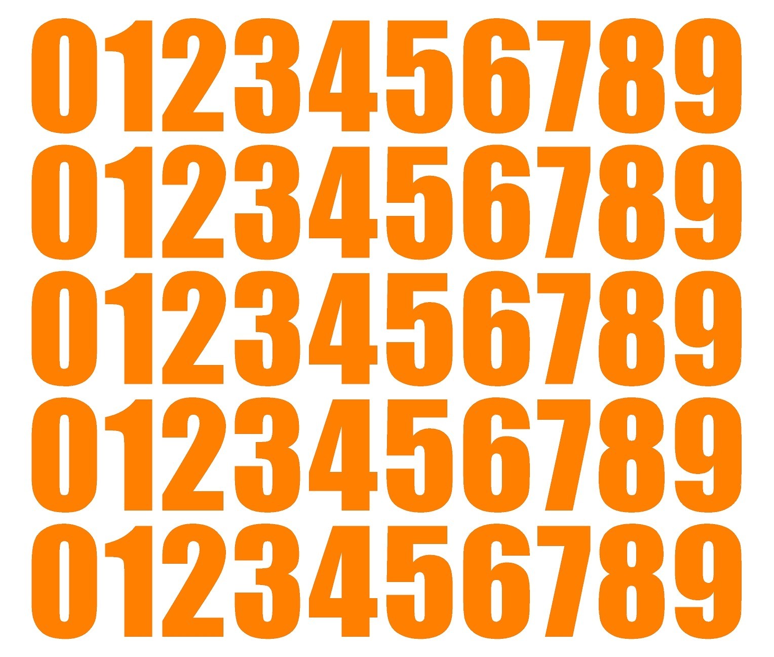 0 1 2 3 Numbers Die Cut Vinyl Decals Waterproof Many Colors and Sizes