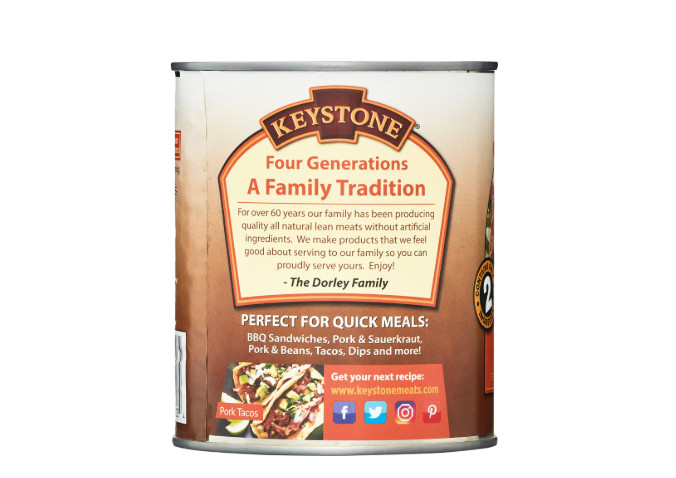 Keystone All Natural Pork, 28 oz Cans
