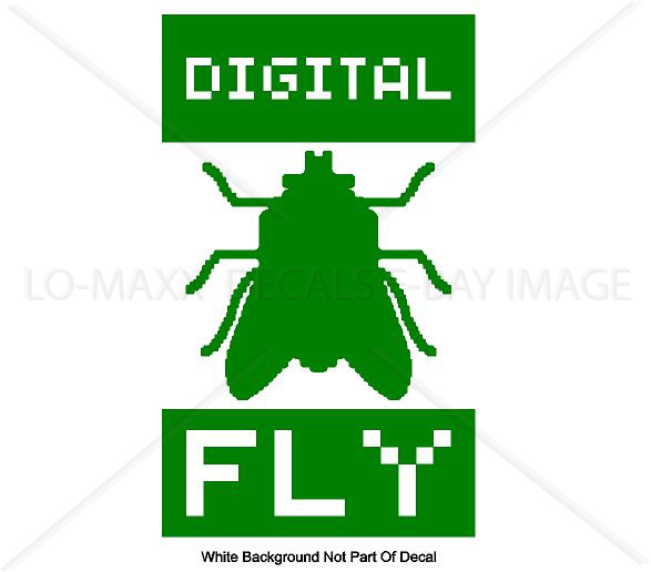 Digital Fly Custom Art Graphic Design Various Colors & Sizes Die Cut Vinyl Decal