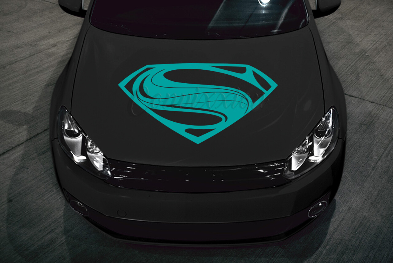 Superman Hood Decal Car Truck Door Glass Vinyl 32" S Shield Single Color