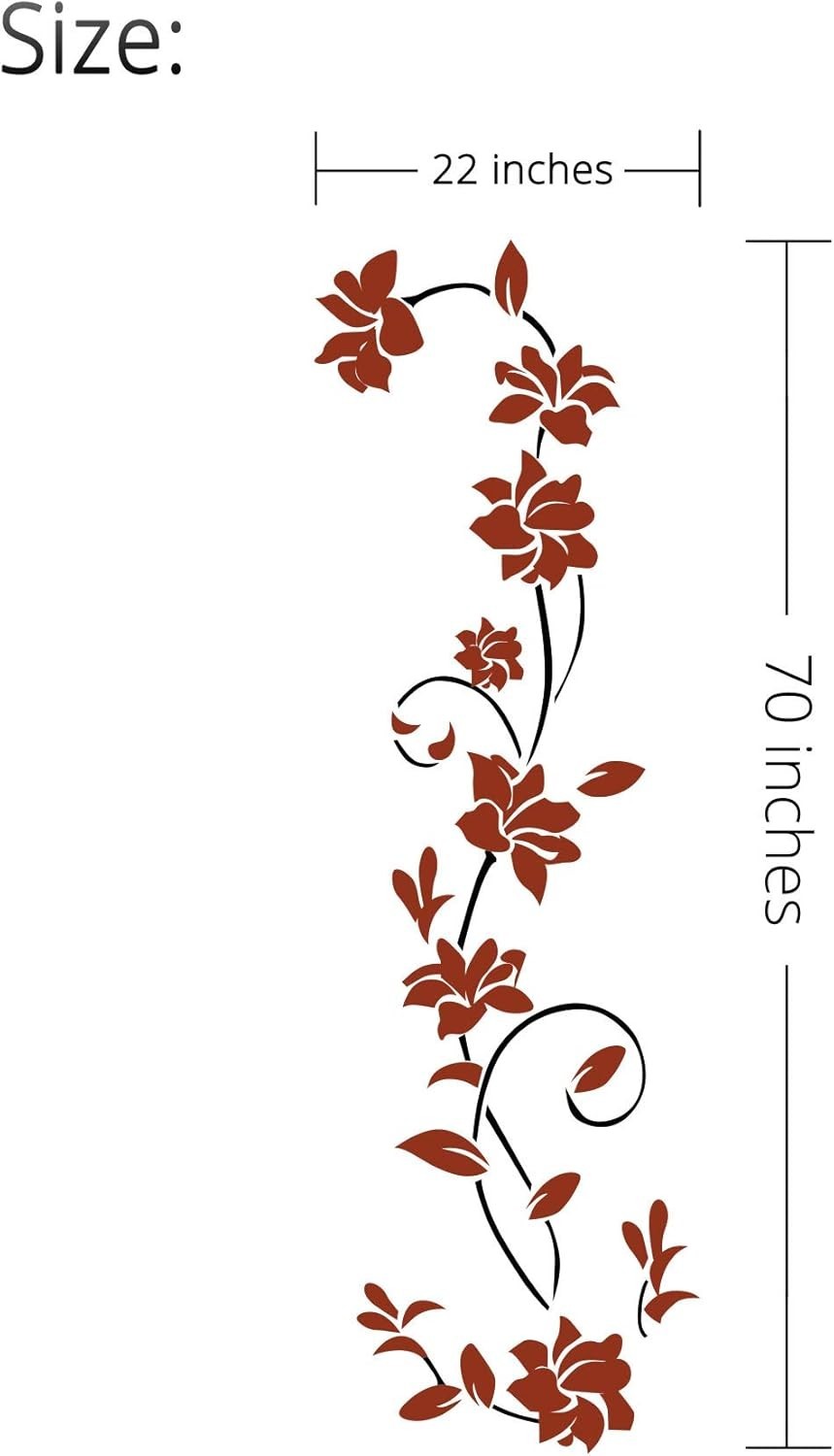Stylish 3D Acrylic Rattan Flower Wall Art – 70H x 22W Decal for Kids and Adults