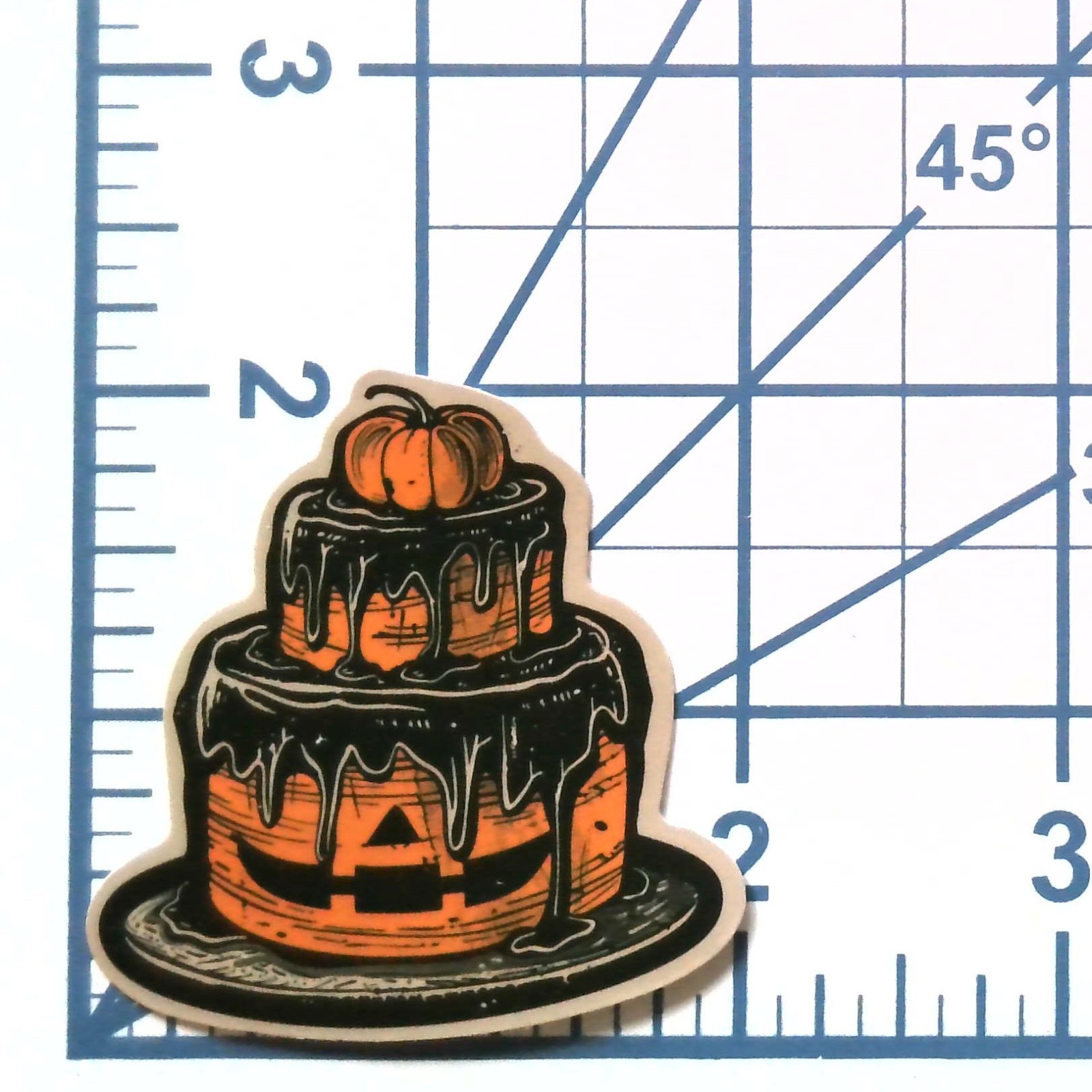 Halloween Pumpkin Cake Sticker Die Cut Vinyl Spooky Fall Scrapbooking Journal