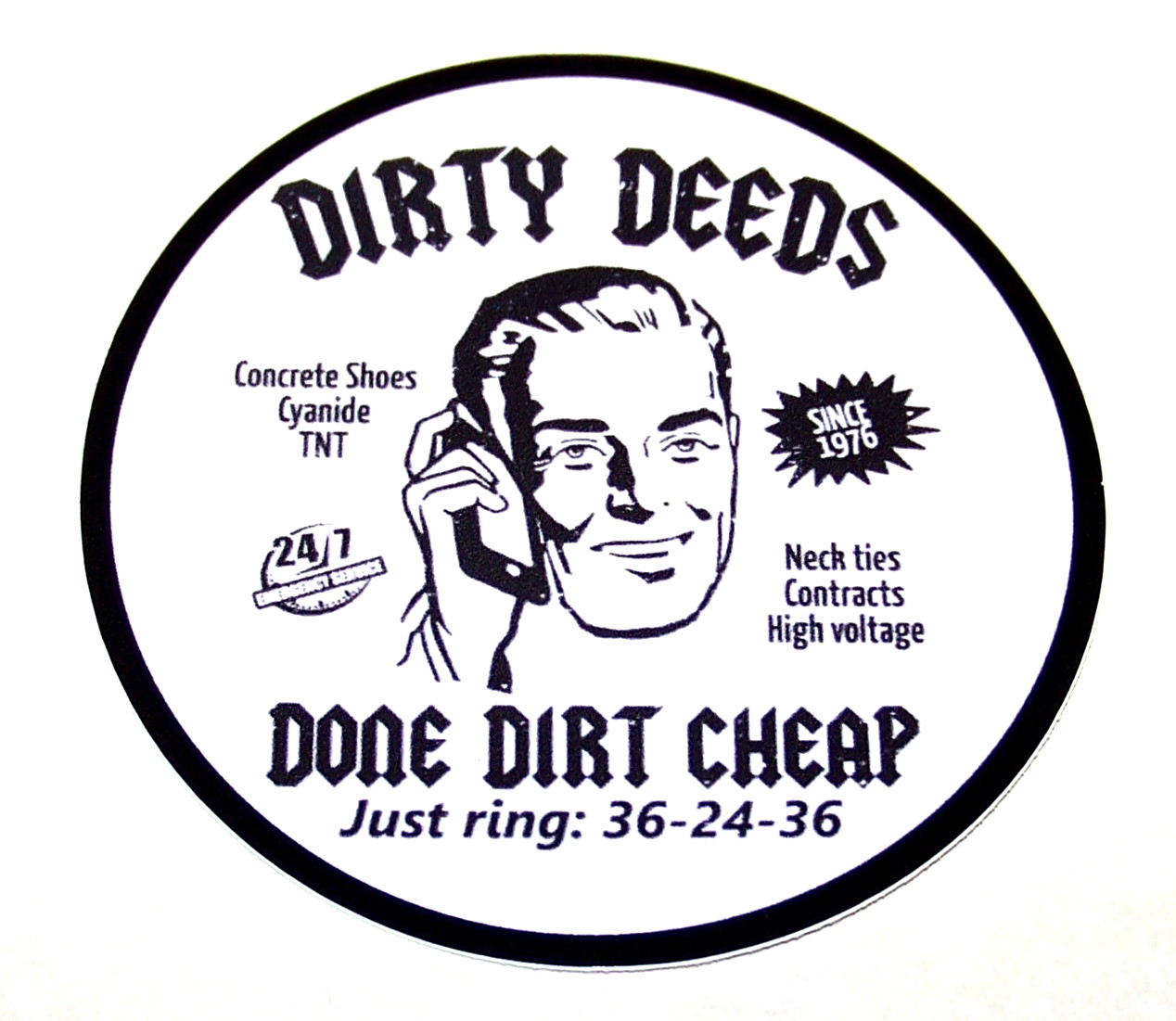 AC/DC – LARGE Cut Sticker Decal Music Rock Band "Dirty Deeds Done Dirt Cheap"