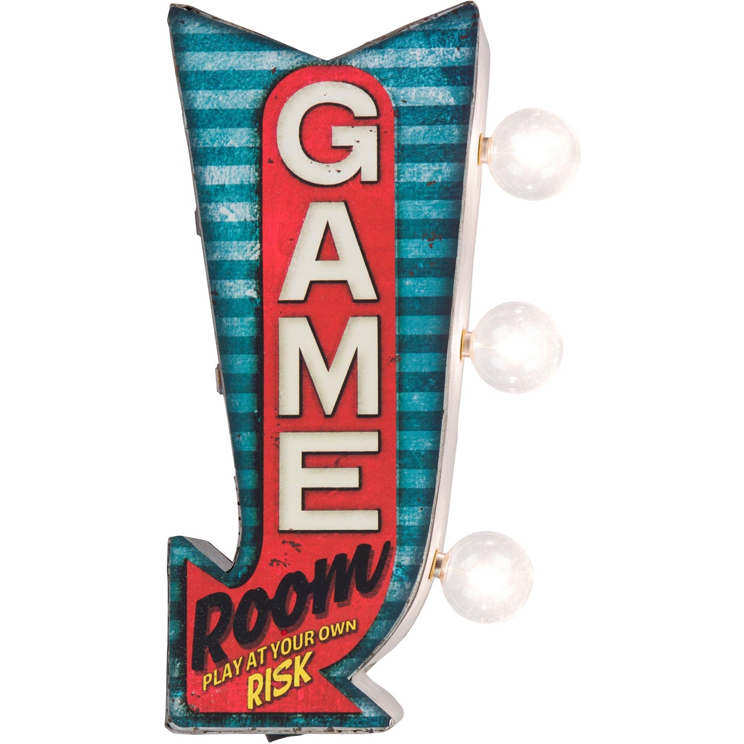 Game Room Arrow LED Sign Double-Sided Retro Vintage Inspired Design Battery