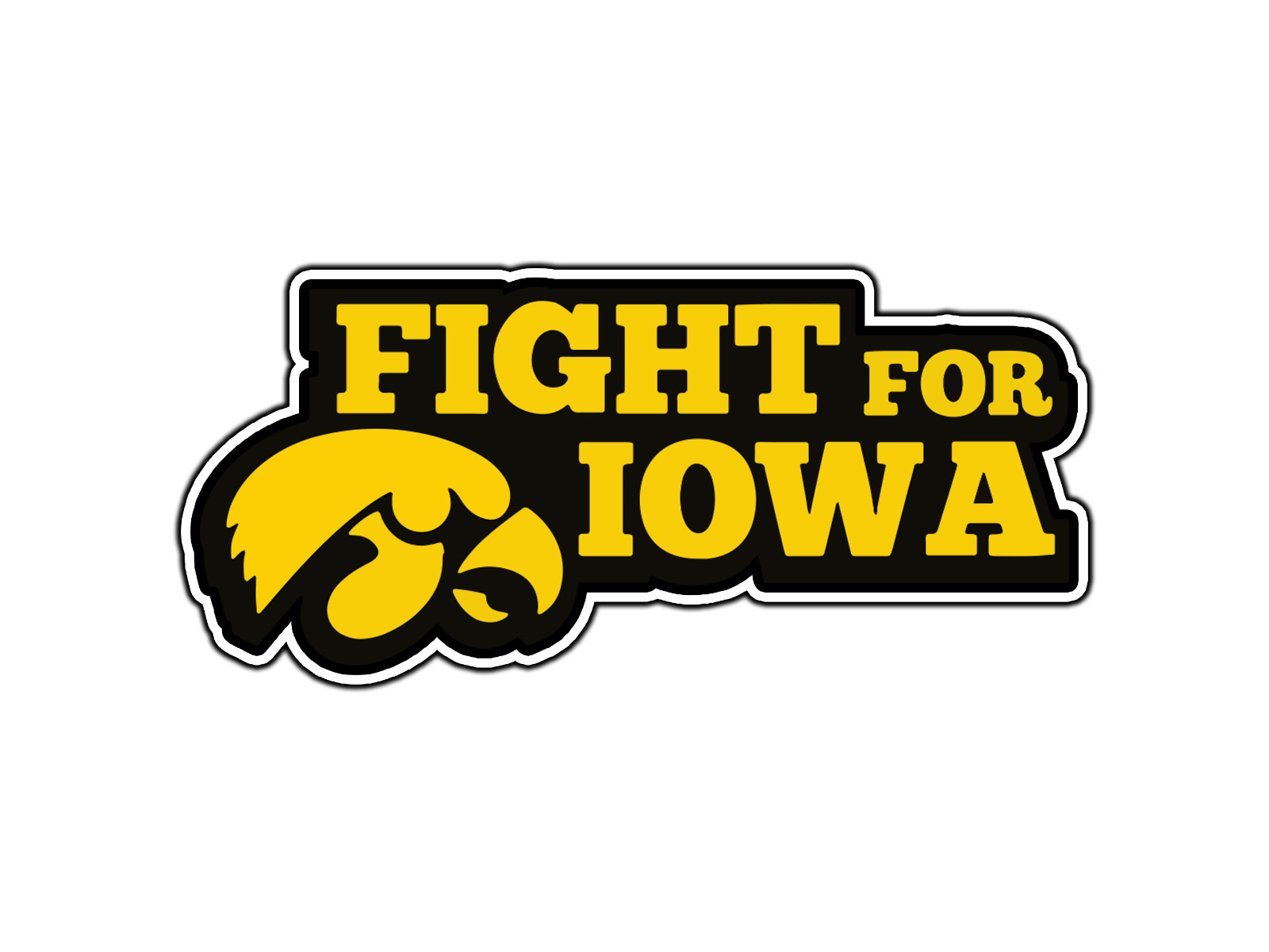 #552 Iowa Hawkeyes Fight Logo Waterproof Vinyl Sticker Decal Die-Cut