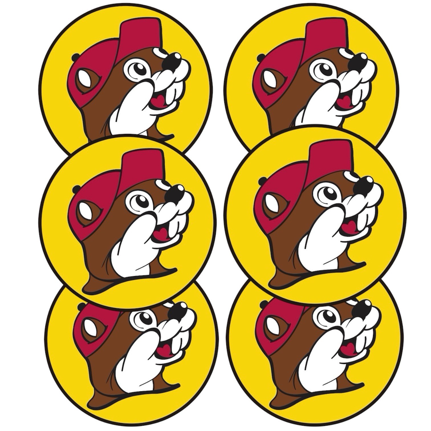 FIVE PACK Buc-ees Beaver 3” Inch DIECUT Vinyl Decal Sticker LOT (x5) PCS
