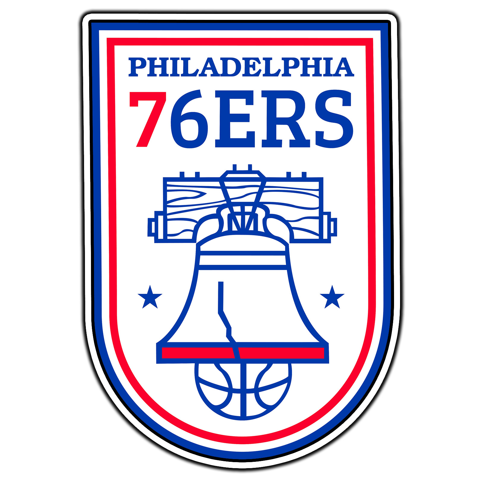 Philadelphia 76ers Bell Logo #6 Basketball Fan Sticker Waterproof Vinyl Decal