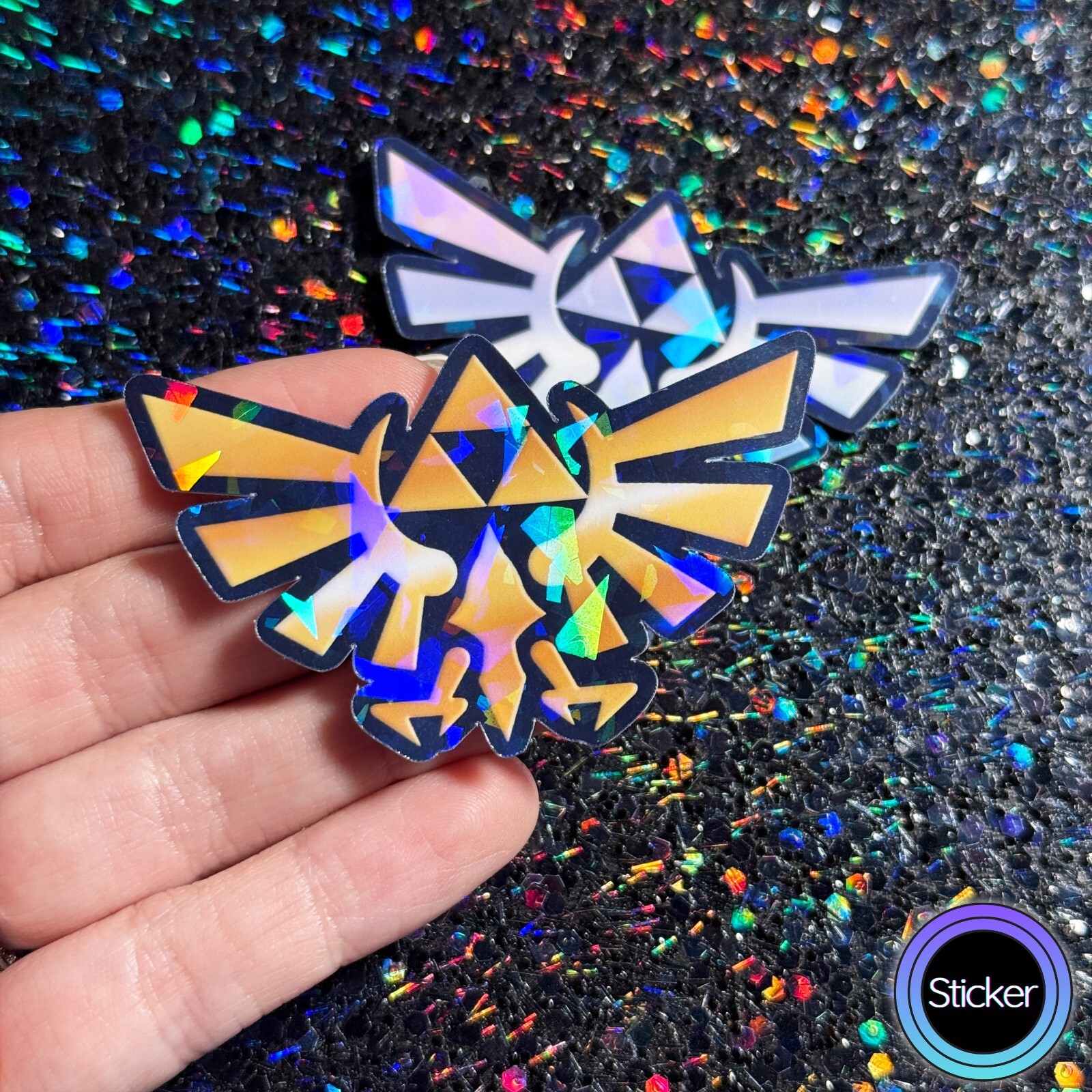 Legend of Zelda Sticker Hylian Wing Crest Royal Family Symbol, Holographic