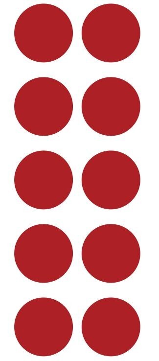 1.5" Red Round Label Dots Stickers Color Coding Inventory 1.5 Inch Dot