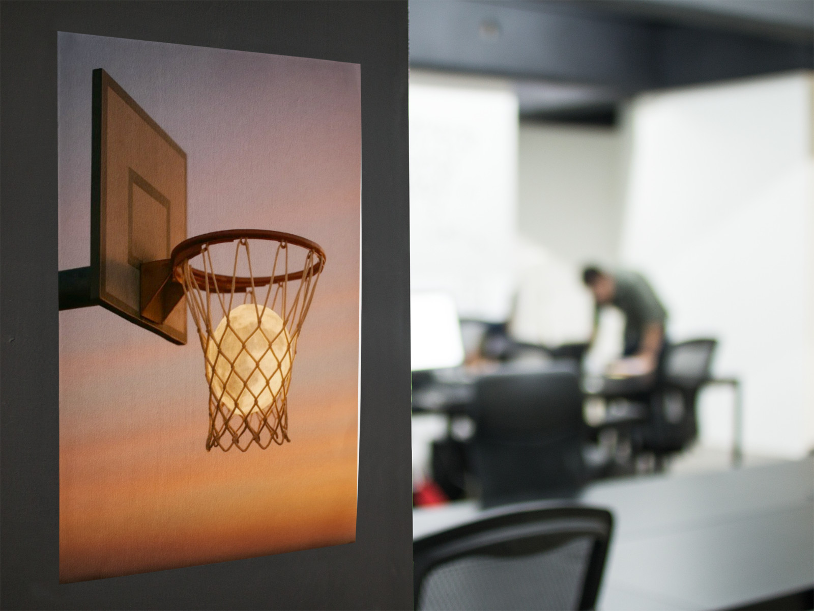 MOON Dunk Basketball Cool Graphic Wall Vinyl Decal Poster (Removable Adhesive)