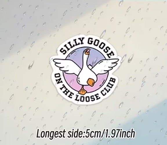 Silly Goose On The Loose Funny Window or Bumper Sticker Decal 2 Inch