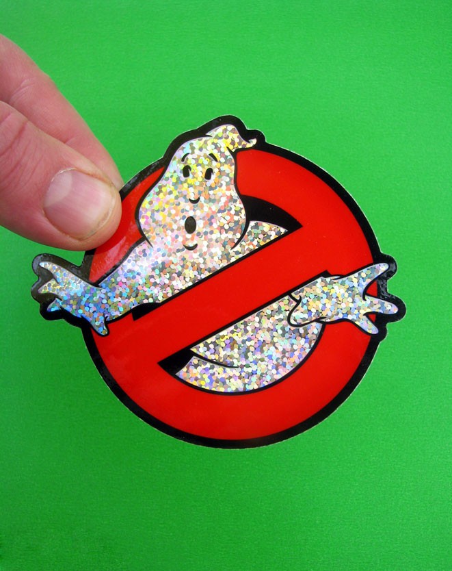 Stay Puft Slimer Glitter Sticker Set of 3 Ghostbusters Marshmallow Man Decals