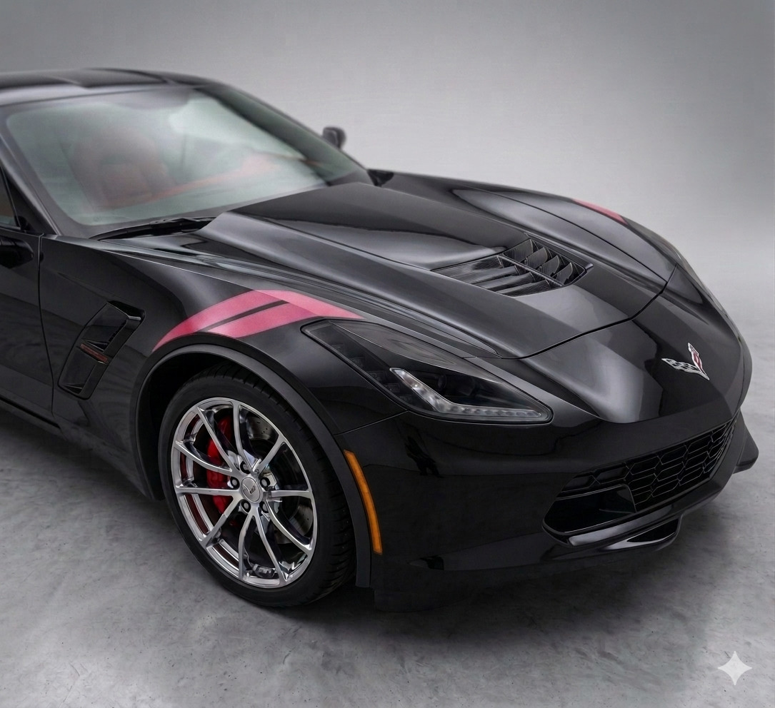 C7 Fender Hashmarks Stripe Fits: Chevy Corvette Graphic Decal on 3M Film