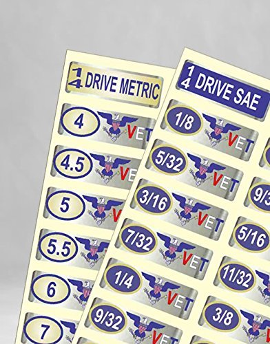 Chrome Socket Labels VETERANS Limited Edition – Easy Read – Universal 90 pieces
