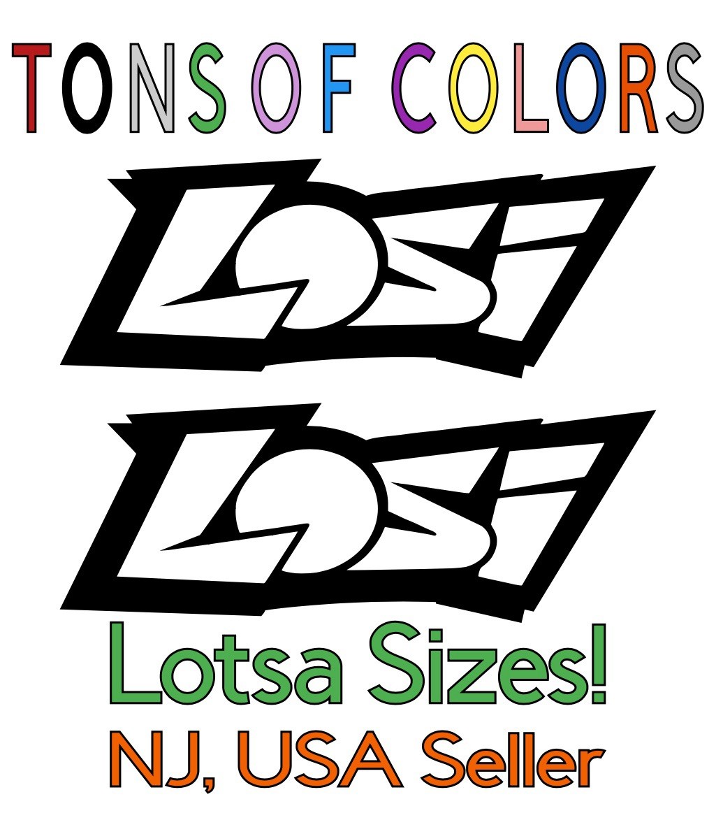 TWO Team Losi Logo Die Cut Vinyl Decals RC Kits Radio Control Hobbies FREE Ship
