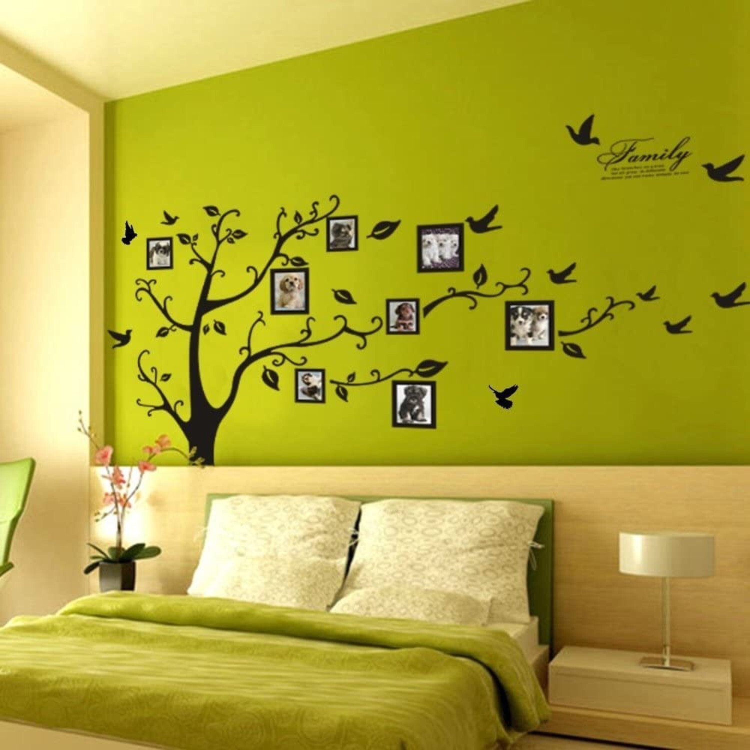 zhiyu&art decor Large Family Tree Wall Decal, DIY Black Photo Frame Tree Wall…