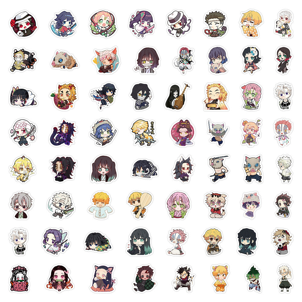 100Pcs Demon Slayer Anime Sticker for Teens Girl Water Bottles Waterproof