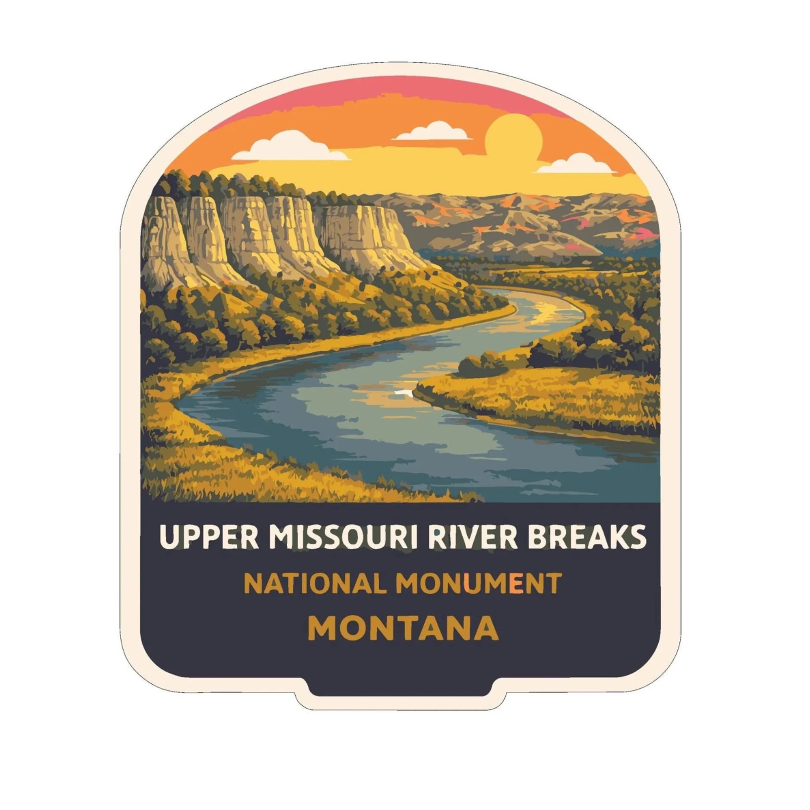 Upper Missouri River Breaks Sticker Decal Vinyl Die-Cut US National Monuments