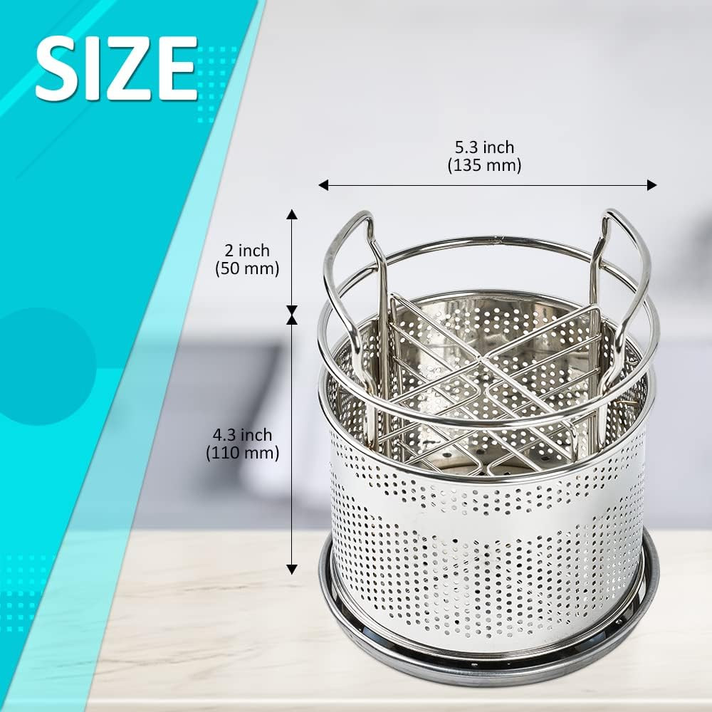 Stainless Steel Silverware Drying Basket for Dish Rack, 4-Compartment Utensil Ho