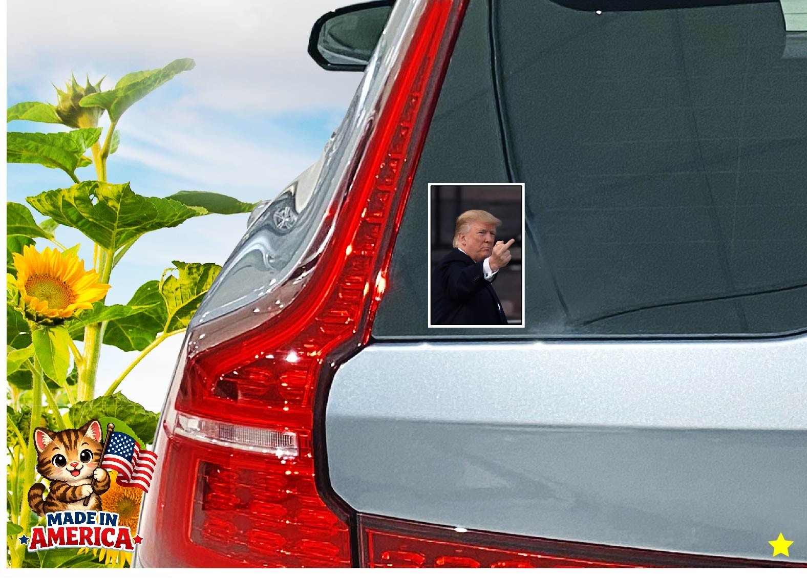 Trump Middle Finger Decal Sticker Flipping Off Political MAGA F*** You Funny USA