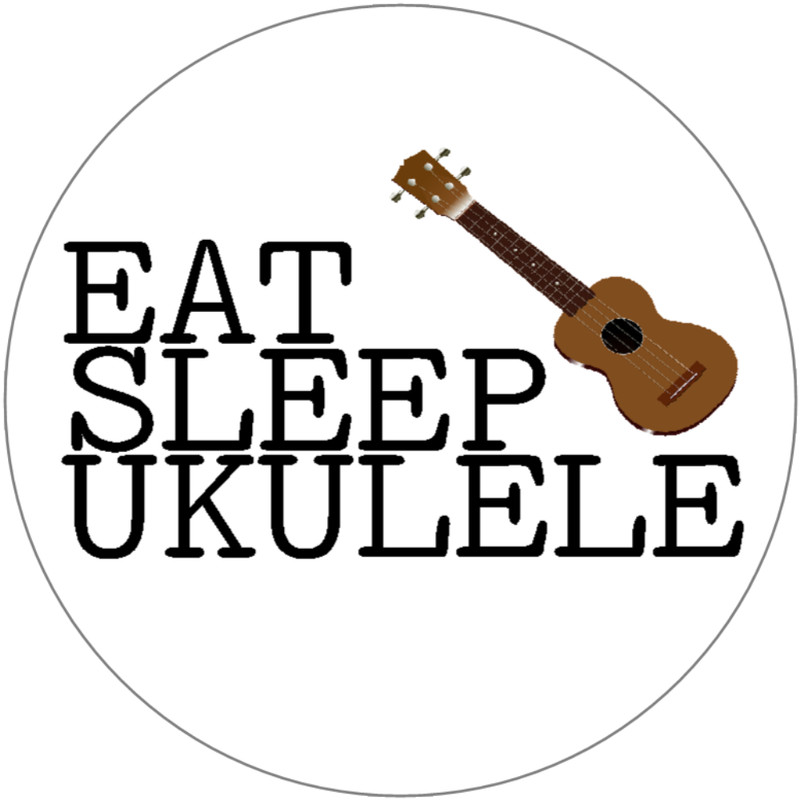Eat Sleep Ukulele – Uke Instrument Music – 3 Inch Circle Sticker 3" x 3"
