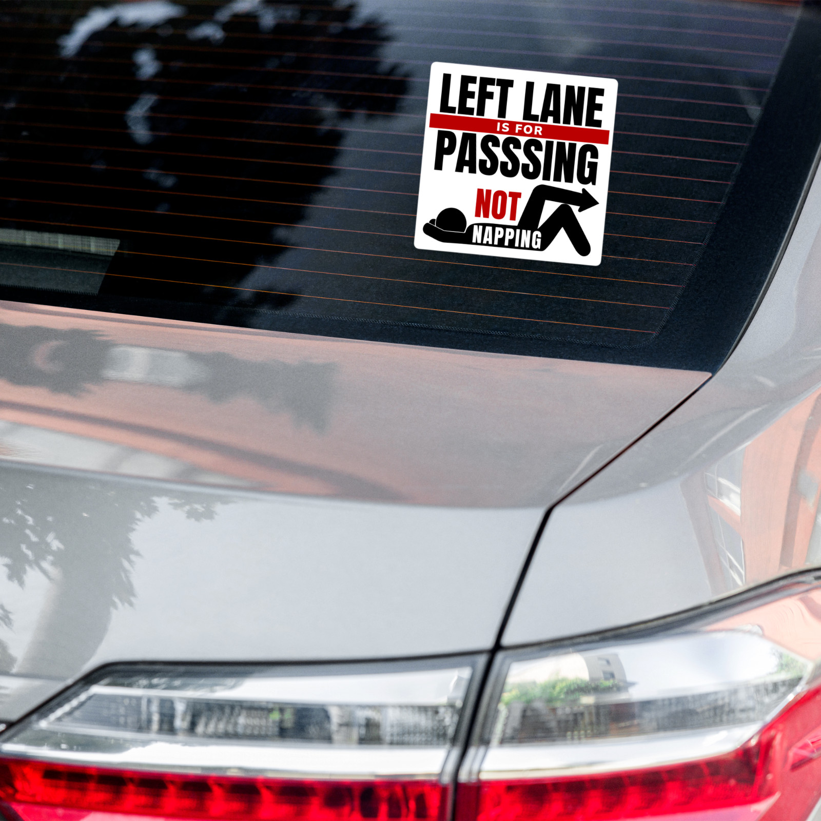 Left Lane is for Passing Not Napping – Square Bumper Sticker