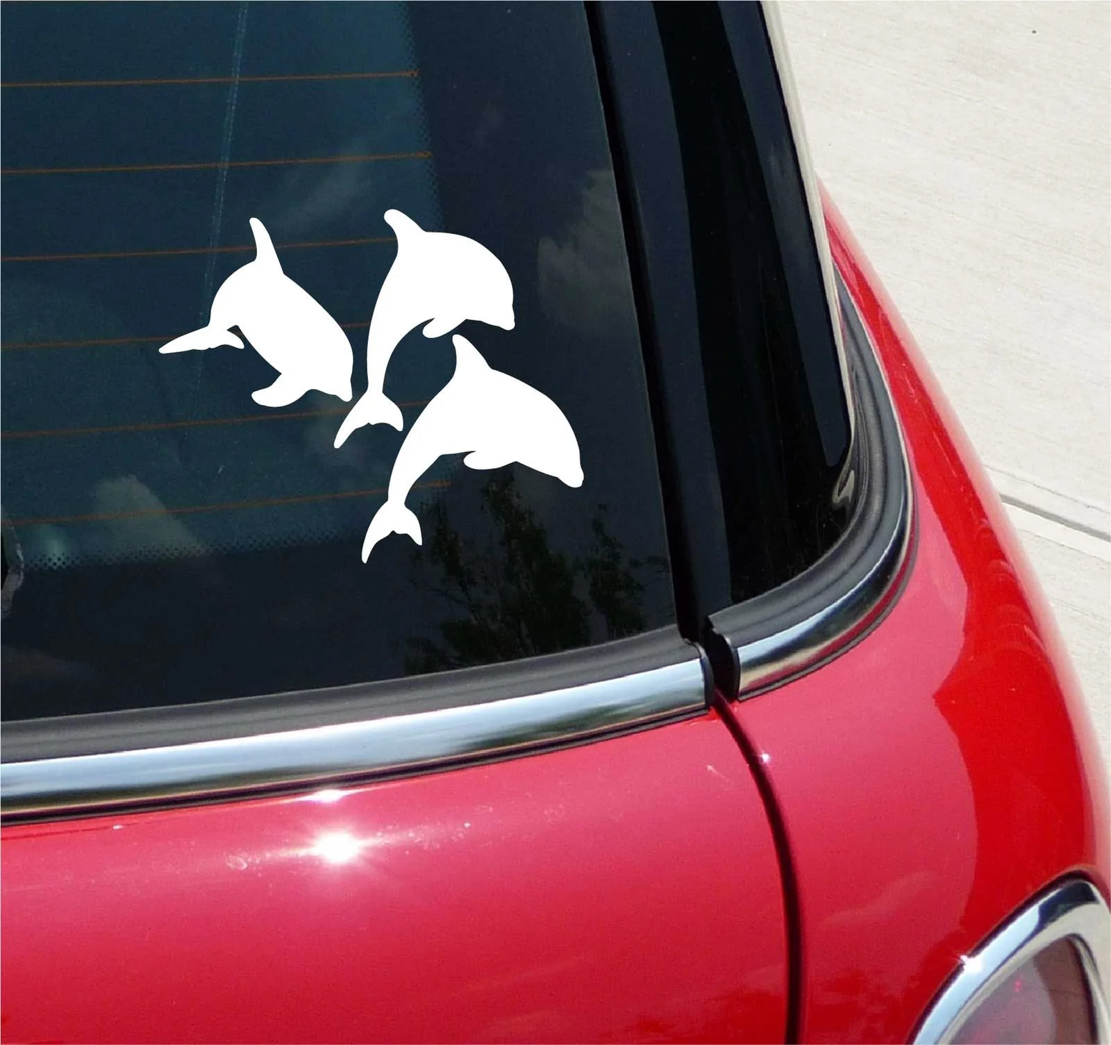 DOLPHINS TRIPLET DOLPHIN PORPOISE GRAPHIC DECAL STICKER ART CAR WALL DECOR