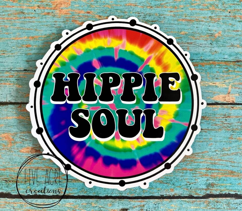 Colorful Waterproof Sticker. Hippie Soul. Tie Dye Car Decal