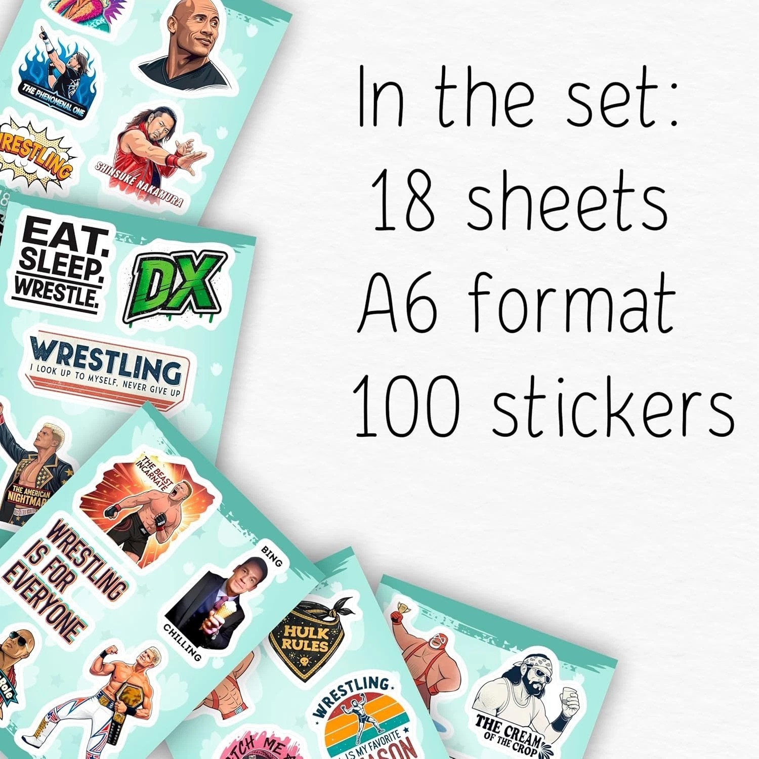 100Pcs Wrestling Stickers Pack – Fighter Vinyl Decals, Water Bottle, Laptop –…