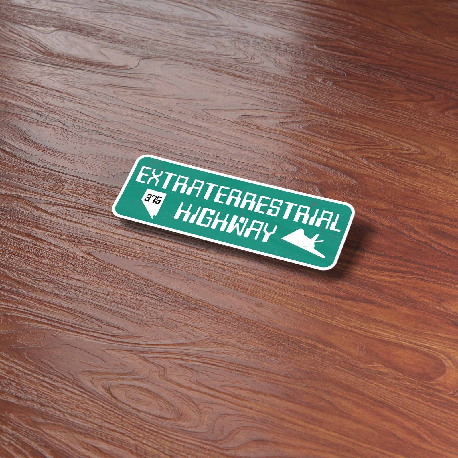 Extraterrestrial Highway Sign Sticker – Funny Nevada Route 375 Decal for Laptop