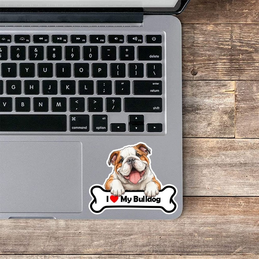 I Love my Bulldog, Sticker, Peel N' Stick, Different Sizes