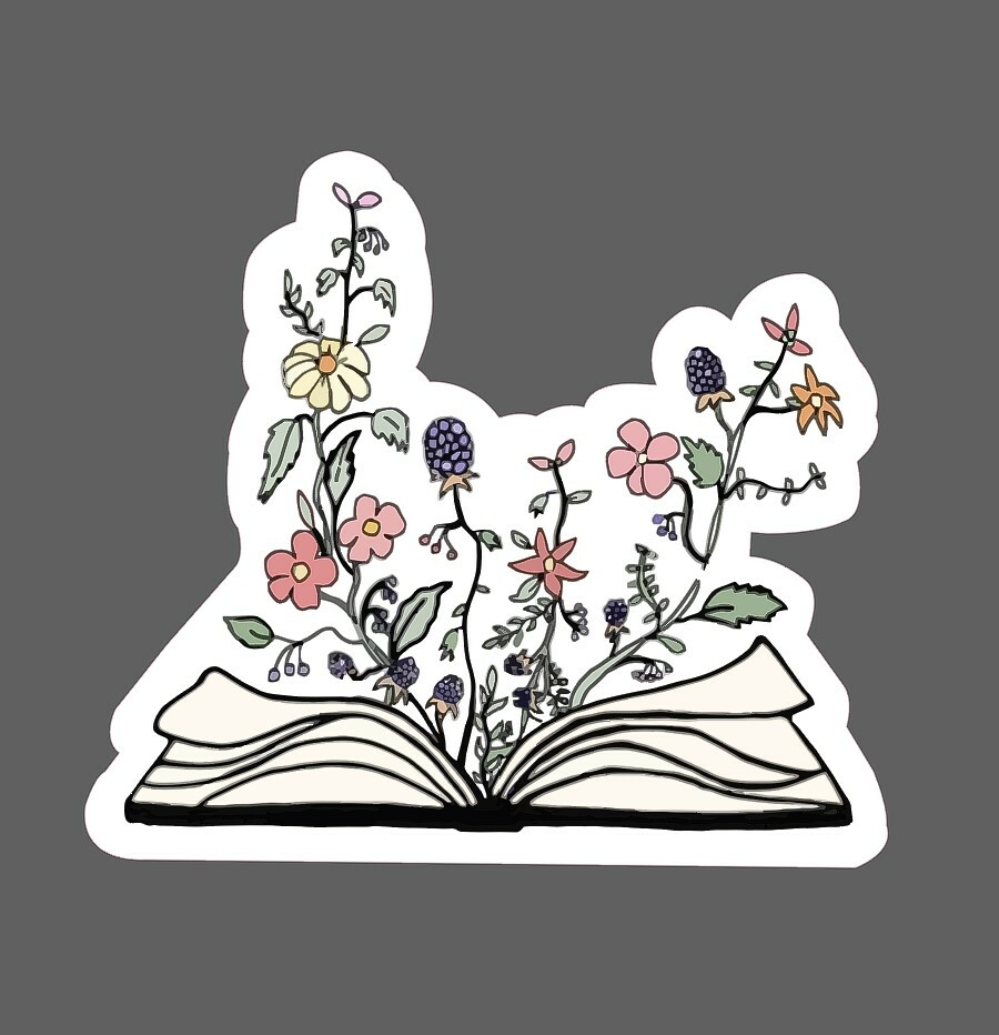 Reading Sticker Book Flower Waterproof Floral Fantasy World Gift NEW