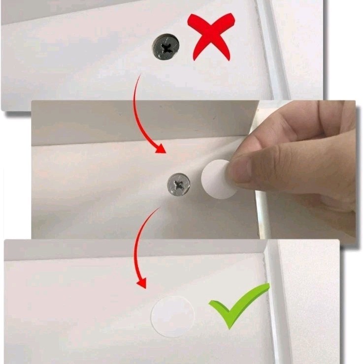 13" CUBE SYSTEM SCREW COVERS, IKEA KALLAX, CAM LOCK COVER STICKER – WHITE, 13MM