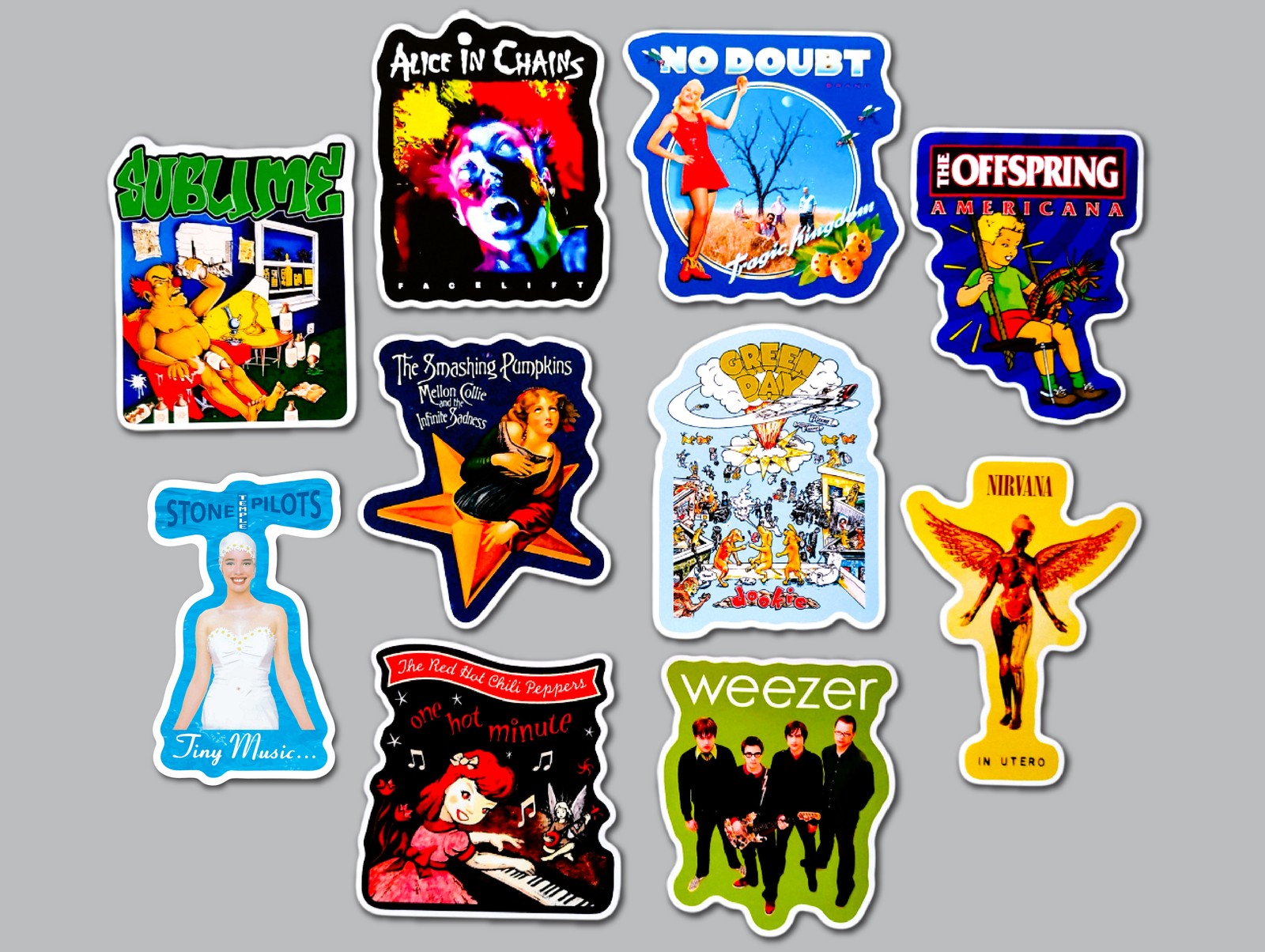 90's Alternative Vinyl Lot Pack (10 Stickers) SET 16 grunge ska punk indie emo