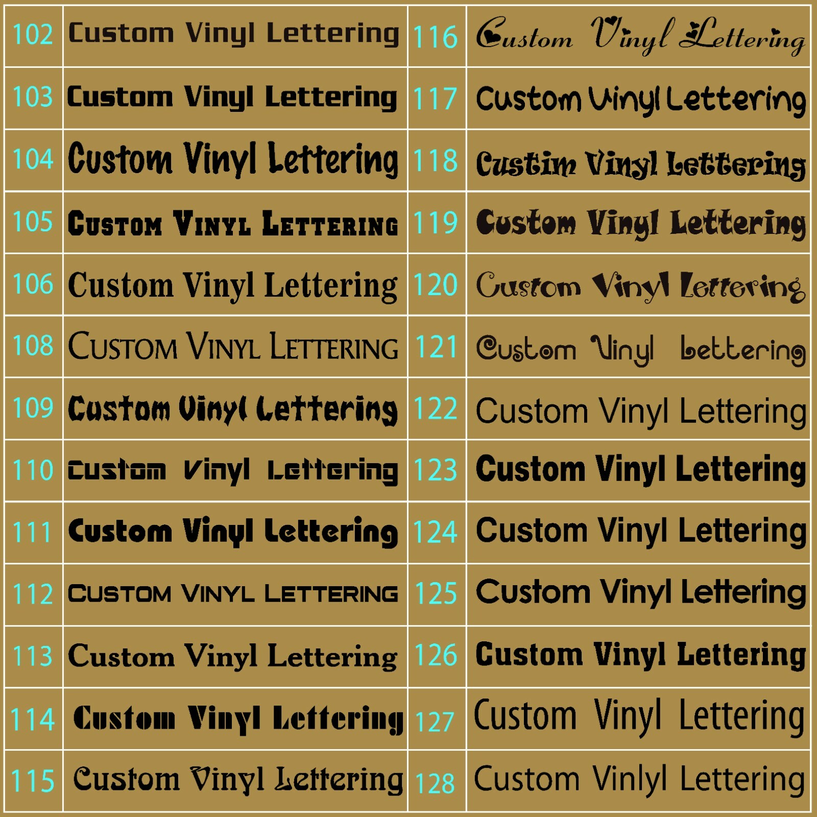 Personalized Decal Customized Sticker Vinyl Lettering Numbers Name Business