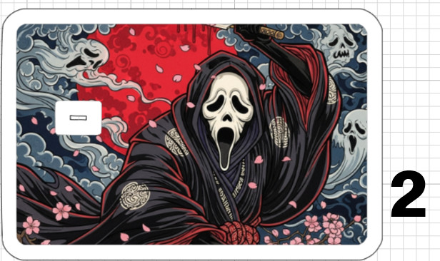 Uyiko-e Ghostface Debit Credit Card Sticker Skin Halloween Horror Uyiko Anime US