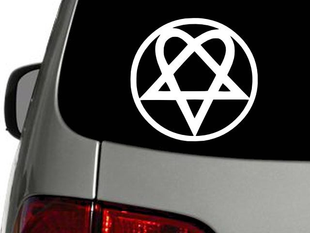HEARTAGRAM LOVE PENTAGRAM Vinyl Decal Car Wall Window Sticker CHOOSE SIZE COLOR